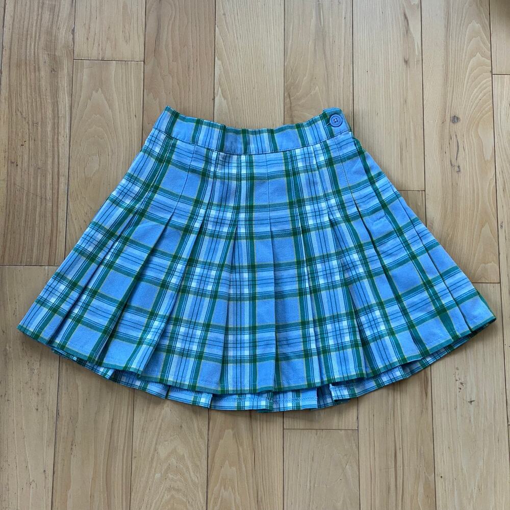 Preppy Londoncore Pleated Plaid Mini Skirt Playful Chic Y2K Academia Prep Blue
